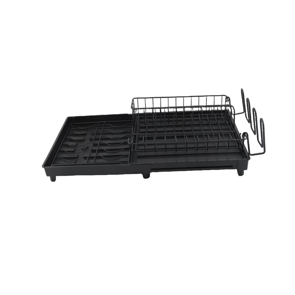 Expandable Dish Drying Rack for Kitchen Counter Space Saving Large Capacity Dish Drainer Organizer