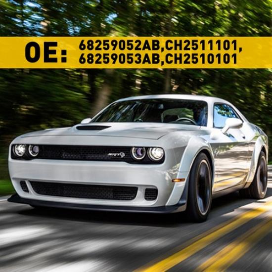 Pair Headlight Front Lamp Bezel Cover Trim Set For Challenger Dodge 2015- EV