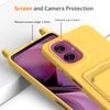 For Motorola Moto G55 5G Case Liquid Silicone Card Holder Back Phone Cover with Lanyard