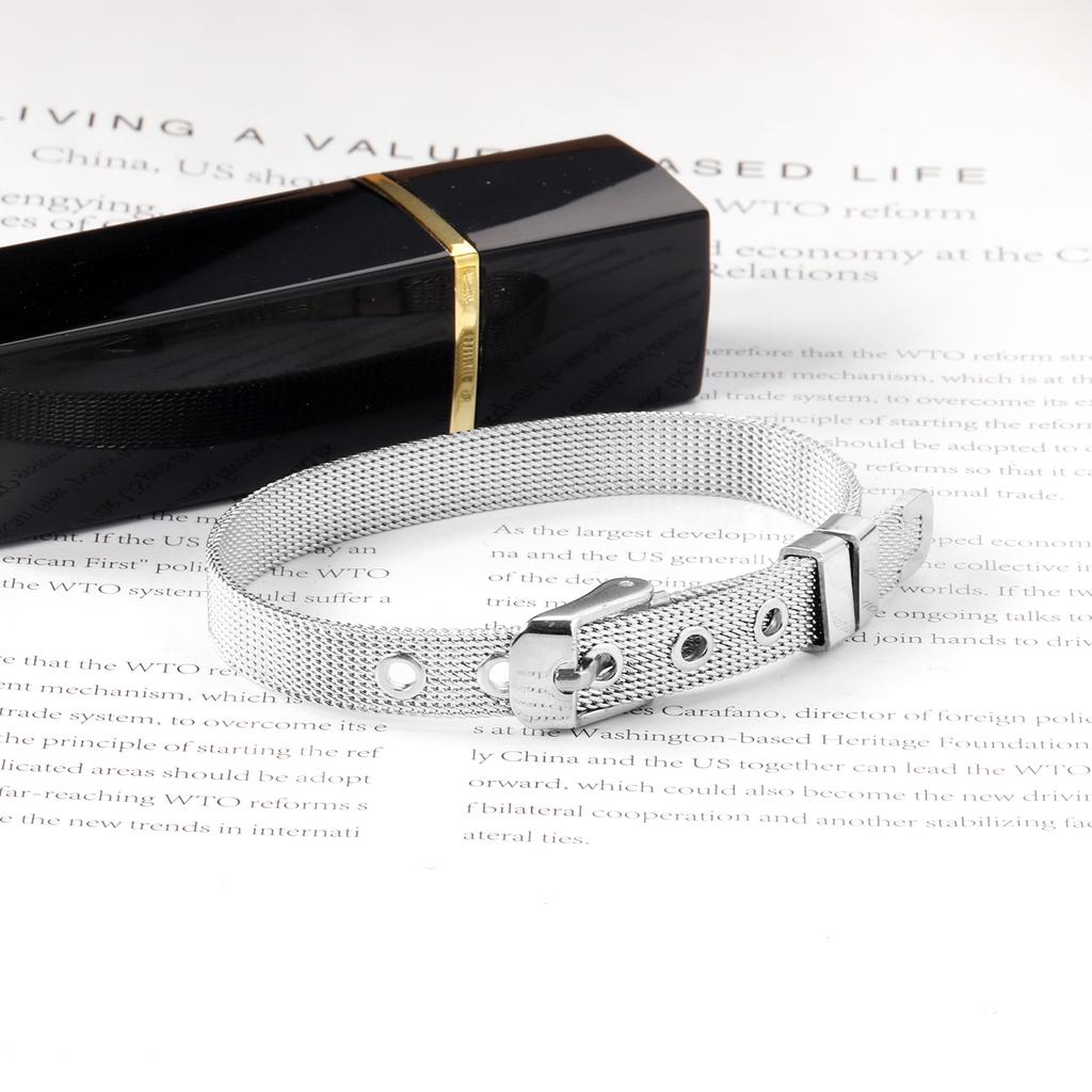 Narrow Mesh Watch Strap Bracelet for Couple Adjustable Stainless Steel Women Men Watch Chain Belt Bangle Watchband Metal Jewelry