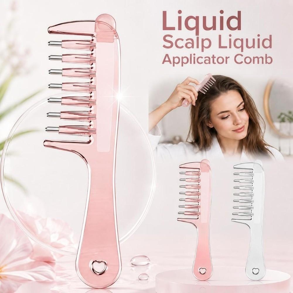 7-Tooth Liquid Guiding Scalp Massager Comb Transparent Scalp Applicator Hair Care Tool