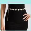 Metal Four Leaf Clover Waist Belt With Chain Detail For Womens Fashion And Summer Outfits