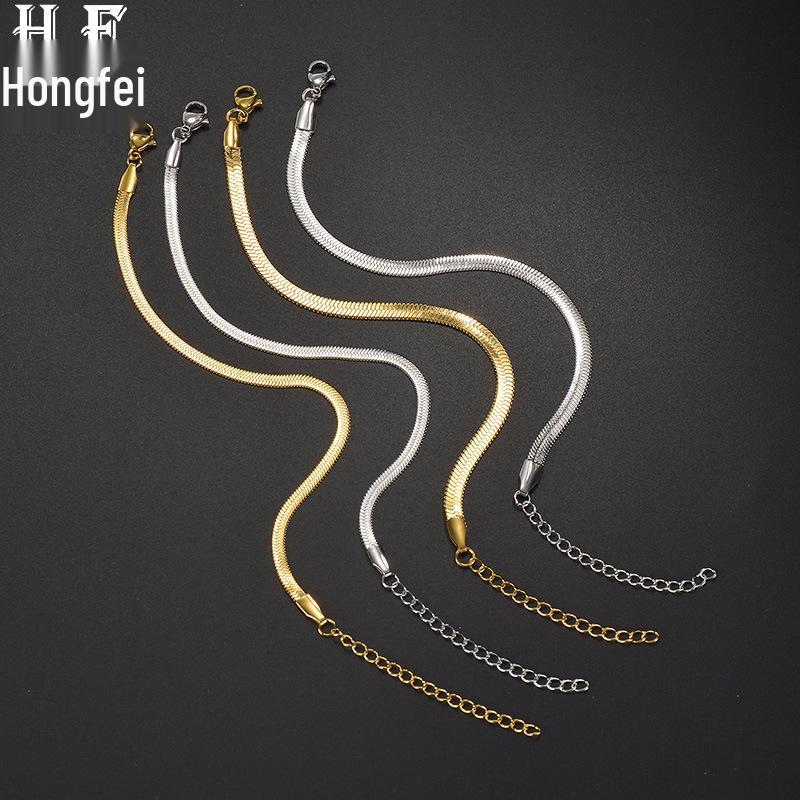 Women's European & American Stainless Steel Snake Chain Bracelet - Titanium Steel Blade Style