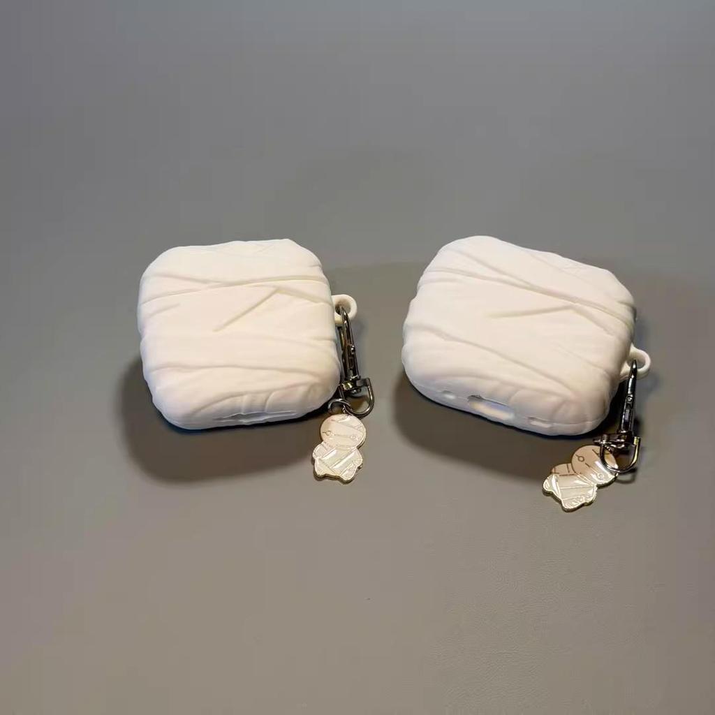 Kreatives Mumien-Silikon-Case für AirPods 4. & 3. Gen, Pro3 Schutzhülle für Ohrhörer