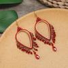 Hand-woven bohemian earrings retro personality vacation long fringed temperament earrings women
