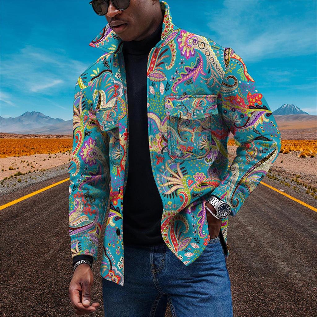 Herenmodetrend dagelijks casual bedrukt donsjack met lange mouwen en knopen