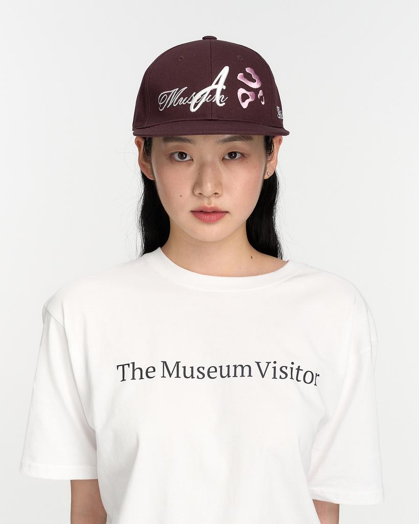 THEMUSEUMVISITOR Leopard Embroidery Cap (Wine)