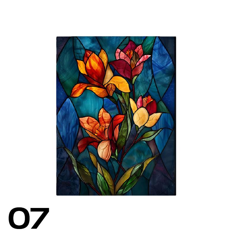 Colorful Stained Glass Film Self-adhesive Frosted Opaque Window Film Toilet Hotel Club Art Decoration Privacy Window Films