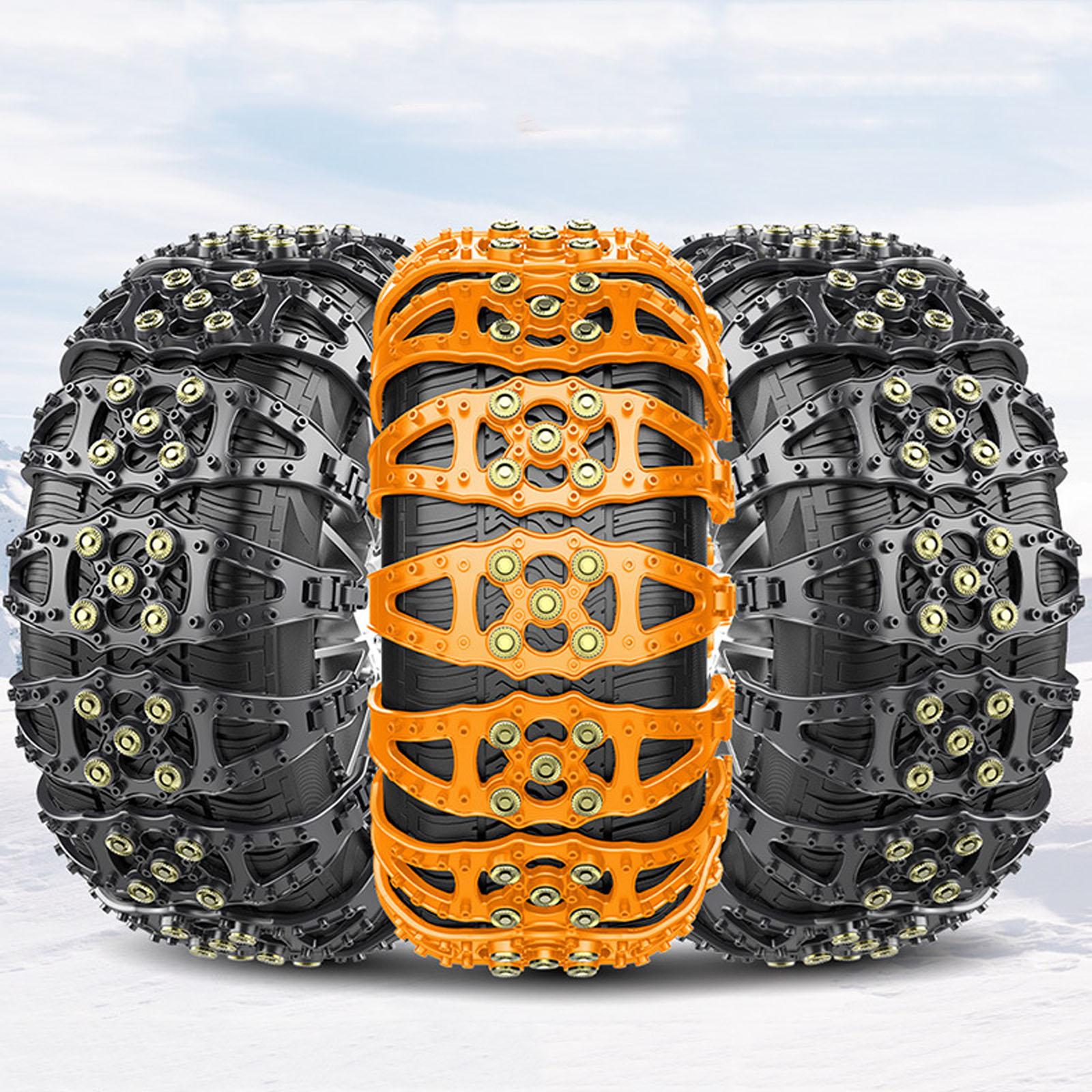 4 Pezzi Catene da Neve, Catene Antiscivolo per Camion, Auto, SUV, Camper, Catene da Neve di Emergenza, Larghezza Pneumatico 165-235mm giallo