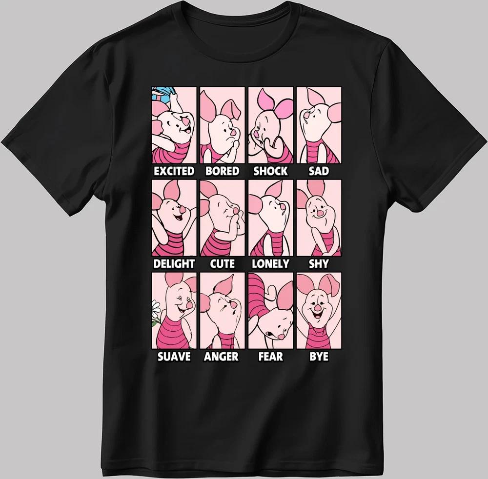 Piglet Moods Black TShirt S