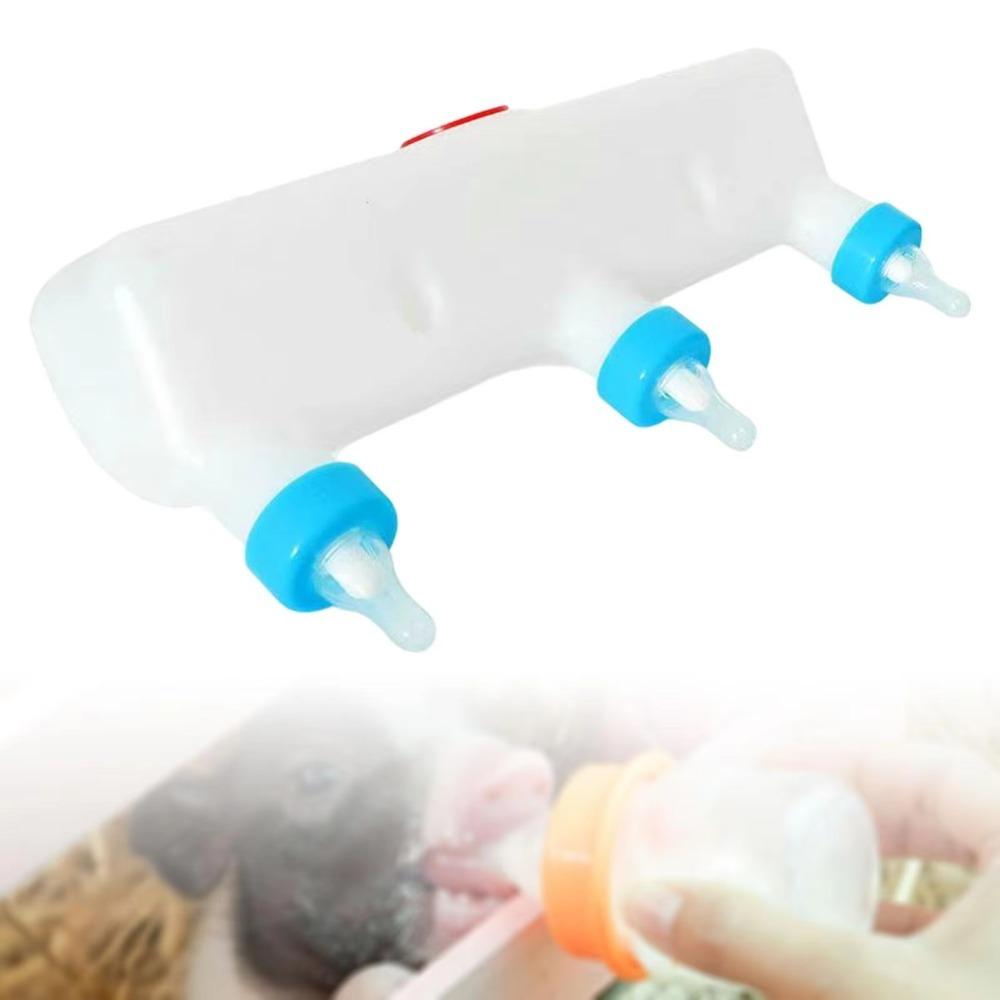 Soft Silicone Pet Puppy Feeder with 3 Nipples Milk Bowl Goat Milk Feeder Pet Drinking Supplies