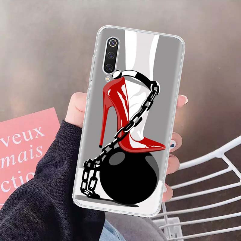 Red High Heel Shoes Soft Phone Case For Xiaomi Redmi Note 15 14 14S 13 12 Pro Plus 12S 11 11S 11E 10 10S 11T 5G Fundas Coque Red