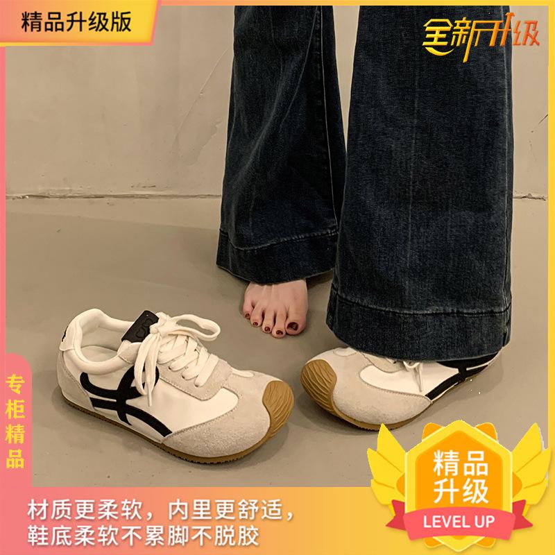Red German training shoes for women's 2025 new spring retro cute soft-soled sports and leisure versatile Forrest Gump board shoes