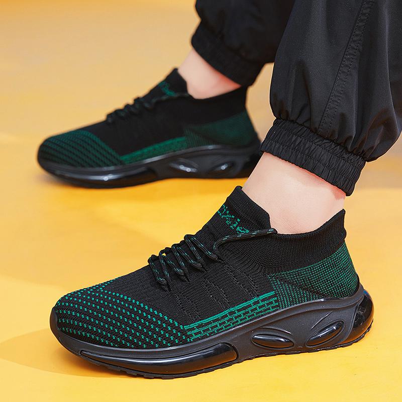 Men's Casual Sports Shoes Men's Foam Shock Absorption Sports Shoes Flying Mesh Breathable Socks Shoes
