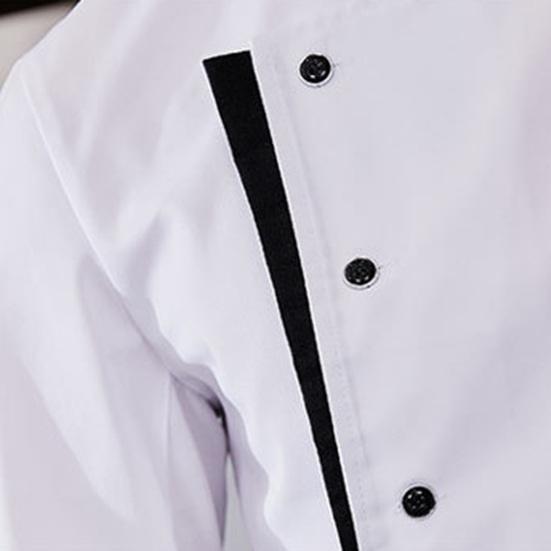 Kochuniform-Schürzenset: Stehkragen, Kurzarm, knitterfrei, mit mehreren Taschen, Patchwork-Design, professionell.
