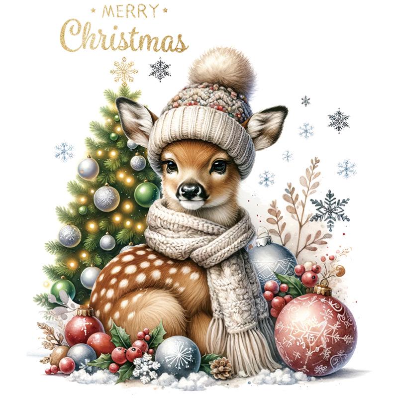 Christmas Wall & Window Stickers - Santa, Reindeer, Snowman Decals for New Year Decoration