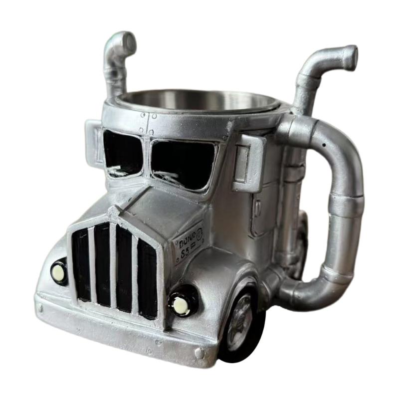 Semi Truck Shape Coffee Cup Novelty Resins Truck Shape Coffee Mug Kitchen Ornament for Truck Lover Office and Home Use