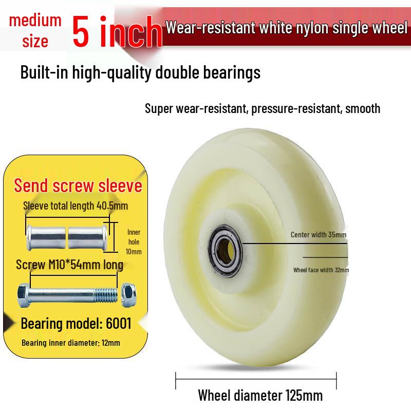 Nylon Swivel Caster Wheels: 2-6 inch Heavy-Duty Rubber & Flat Plate Options