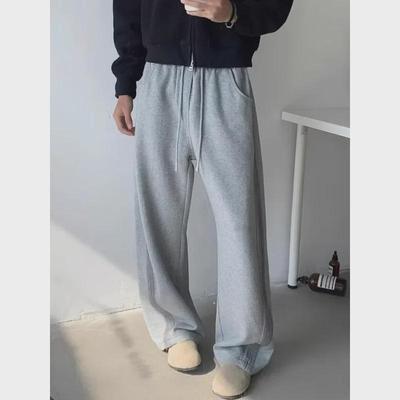 Męskie jesienne retro spodnie dresowe tie-dye z szerokimi nogawkami i bocznymi paskami