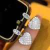 Huitan Luxury Love Heart Dangle Earrings Female Wedding Accessories Shiny Cubic Zirconia Ear Pendants Zircon for Engagement