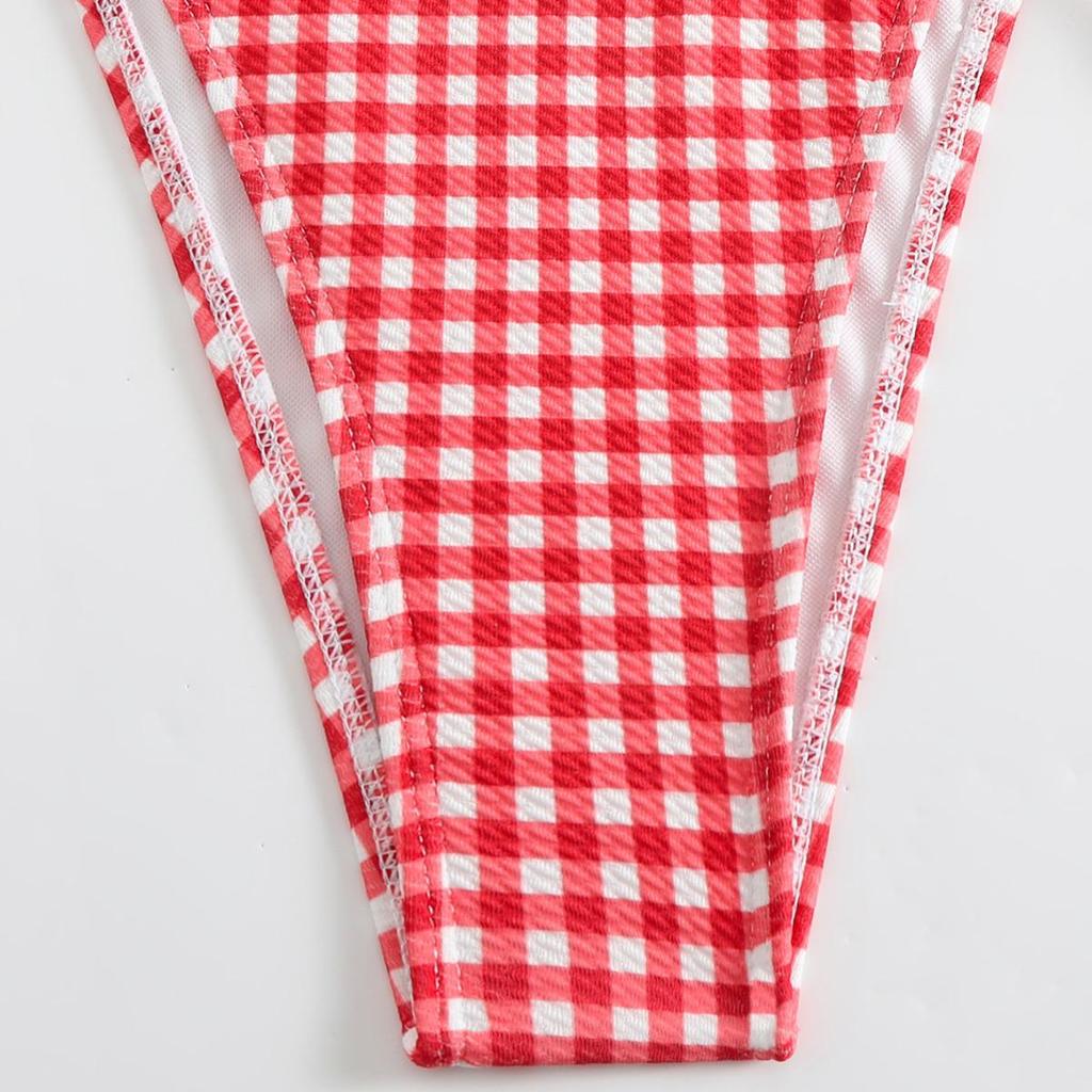 2024 European & American Women's Sexy Printed Tie Bikini Set