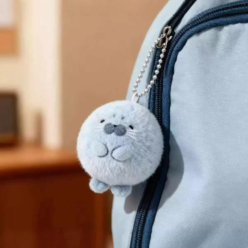 10cm Super Cute Gray Seal Plush Pendant Cartoon Animal Hanging Ornament for Backpack Keychain Small Gift