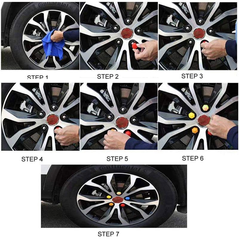 17mm/19mm/21mm 20 Adet Araba Tekerlek Somunu Kapakları Koruma Kapakları Kapakları Otomatik Hub Vida Kapağı Siyah Araba Lastiği Cıvata Somun Kapağı Lastik Dekorasyon
