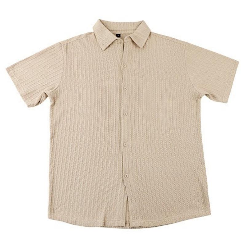 Men's European and American Summer Jacquard Lapel Polo Shirt Slim Fit Multi-color Men's Business Versatile Classic Style