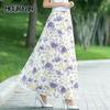Summer New Chiffon Skirt Long Plus Size Skirt Bohemian Floral Big Swing Female Beach Skirt Long Skirt Women's A-line Skirt