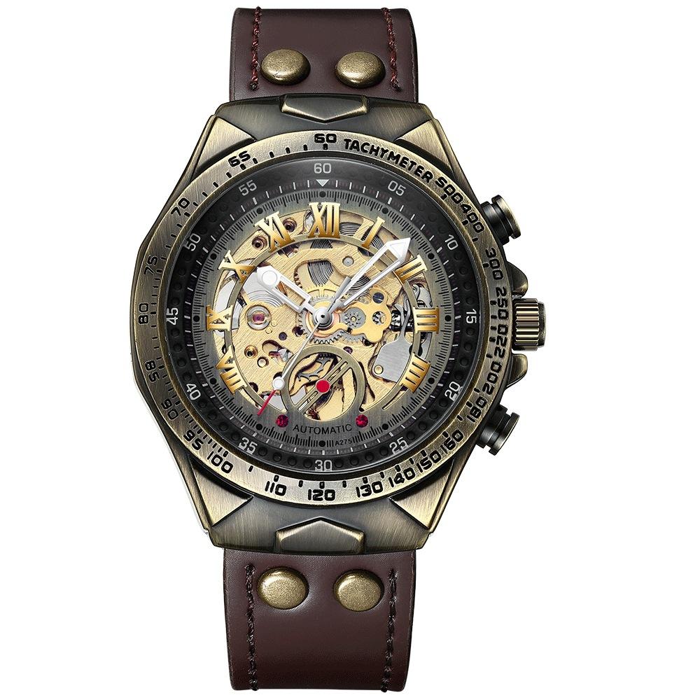 

E-Commerce Retro Hollow Mechanical Watch Fashionable And Casual, Automatic Mechanical Machine Men S Watch