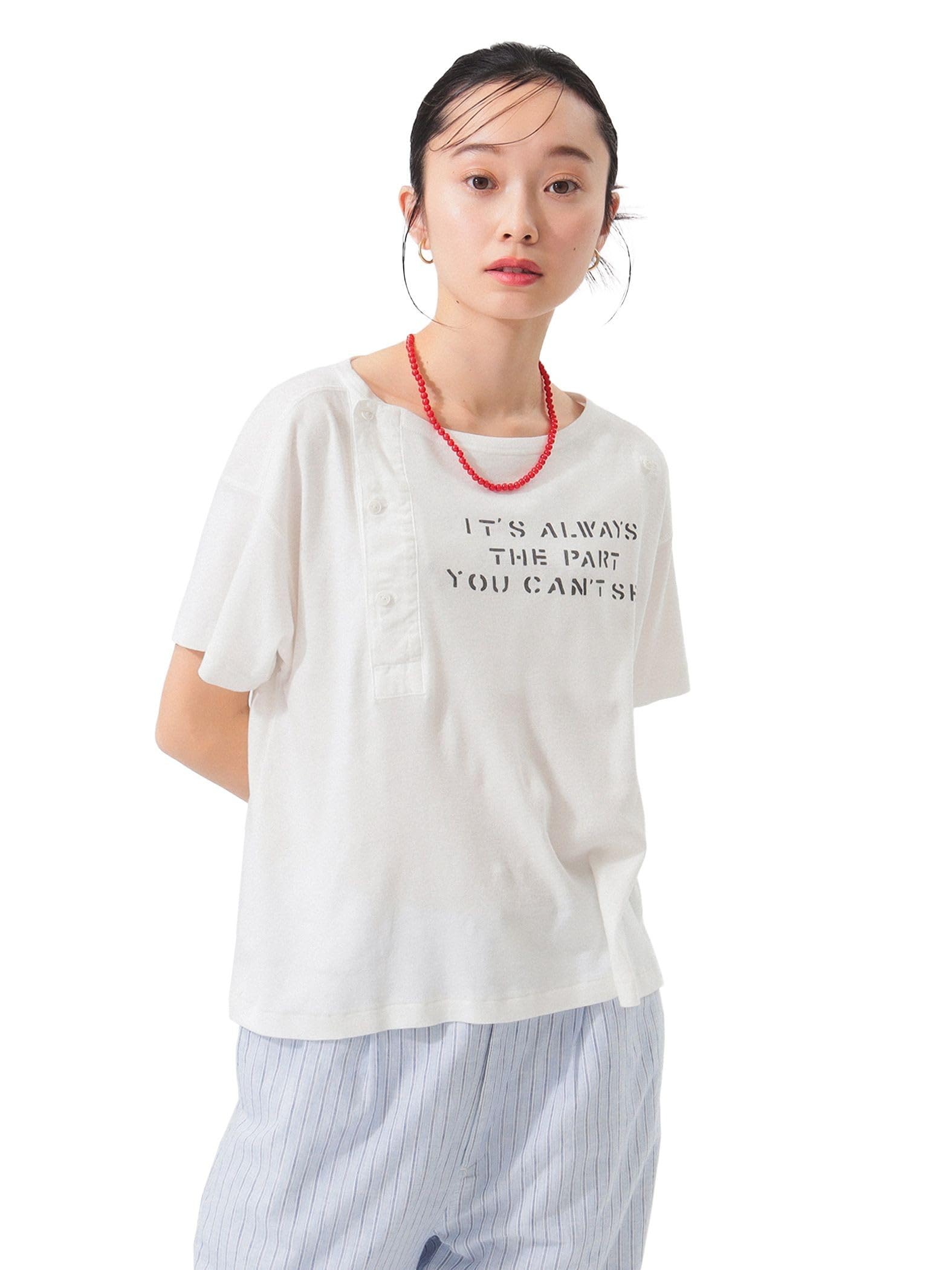 

Beams Boy S/S Tee Logo Henley Neck Short Sleeve Women s OFF_WHT FREE