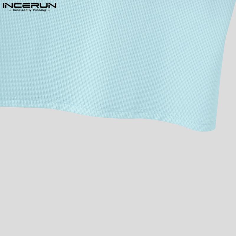 INCERUN Men U Neck Sleeveless Gradient Texture Casual Tank Tops