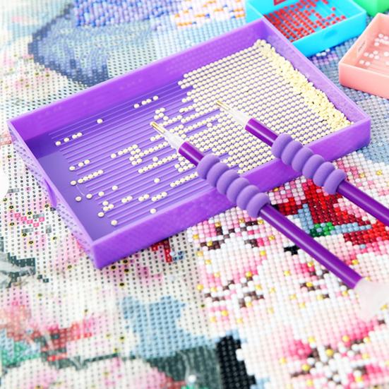 1 Set Diamond Painting Tool Pick-Up Pen Multi Grid Design Bead Plate Ten-Piece Set Multifunctional Classification Separated Stitch Embroidery