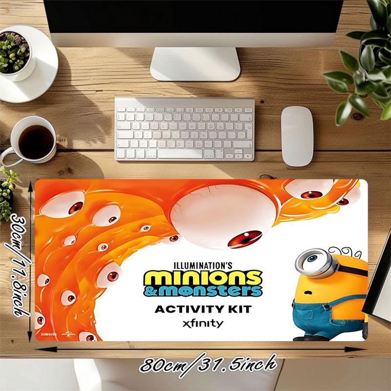 1Pc Minions Monsters Fun Gaming Mouse Pad Keyboard Desk Mat Non-slip Rubber Lock Edge Waterproof Computer Mousepad for Office Home Decor Y1118