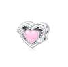 Copper Metal Pink Love Bow Four-leaf Clover Heart Charm Bead Components Rings Pendant Bead Components Compatible With Authentic Original Bracelet