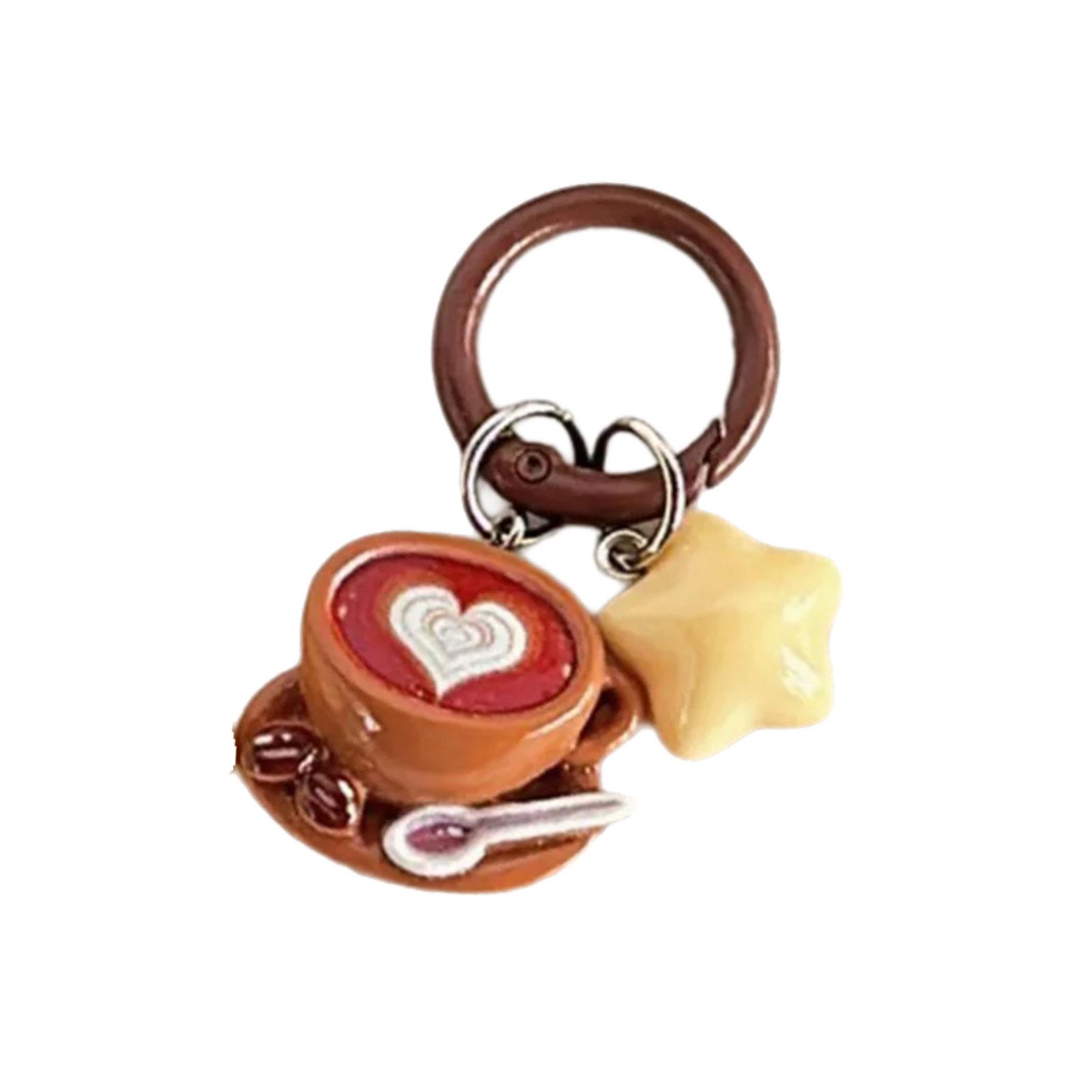 

Креативный брелок-звезда для кофейни, уникальный дизайн, держатель для ключей, металлическая смоляная подвеска, украшение для любителей моды F