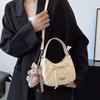 Solid Color 2026 New Large Capacity Bow Bags, Fashionable And Versatile Underarm Shoulder Bag, Casual Commuting Women'S Handbag