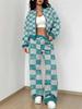 Gradual Change Autumn And Winter New European And American Women'S Clothing Retro Pattern Printing Suit Women