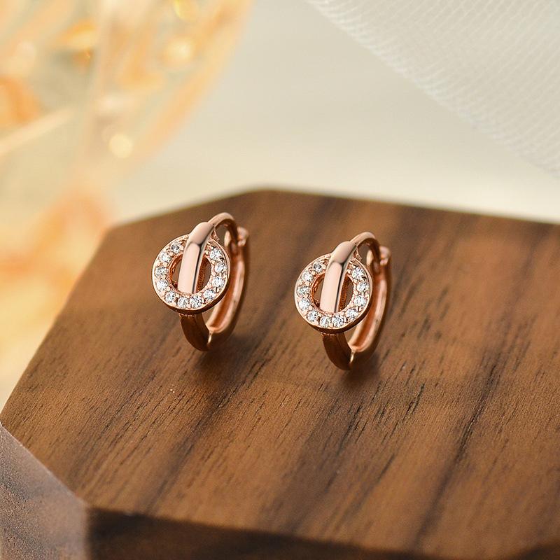 Ring Earbuds Light Luxury High-end Feeling Small Mini Minimalist Design Earrings Niche Earrings