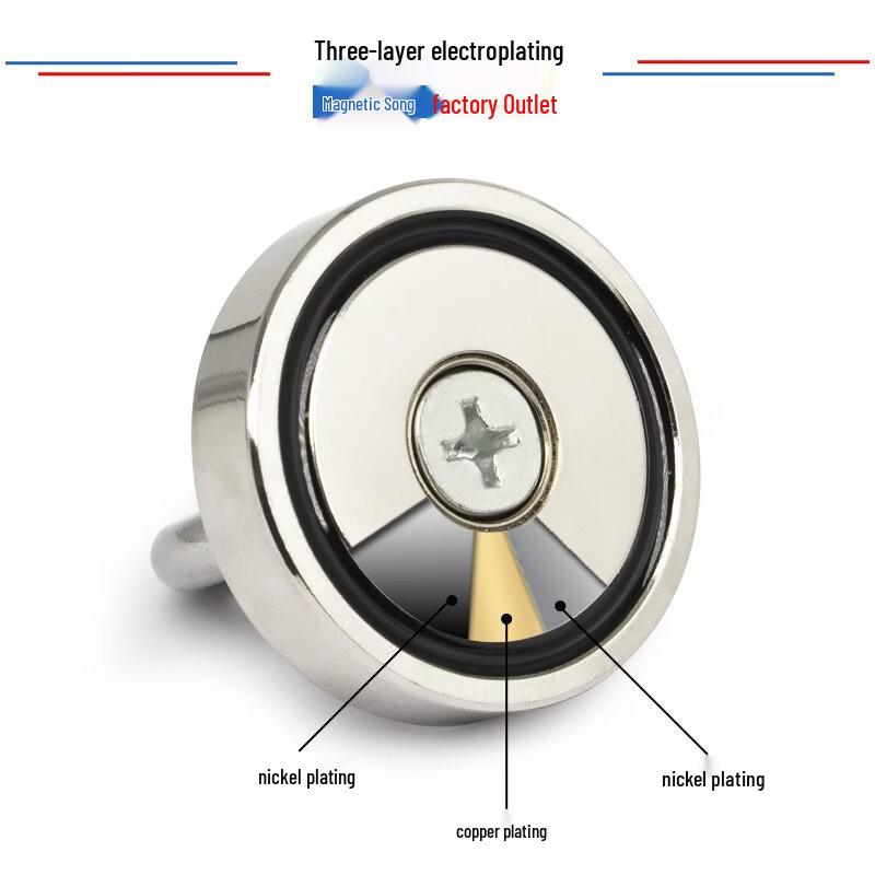 Jiemengzhe Strong Round Fishing Magnet with Rope