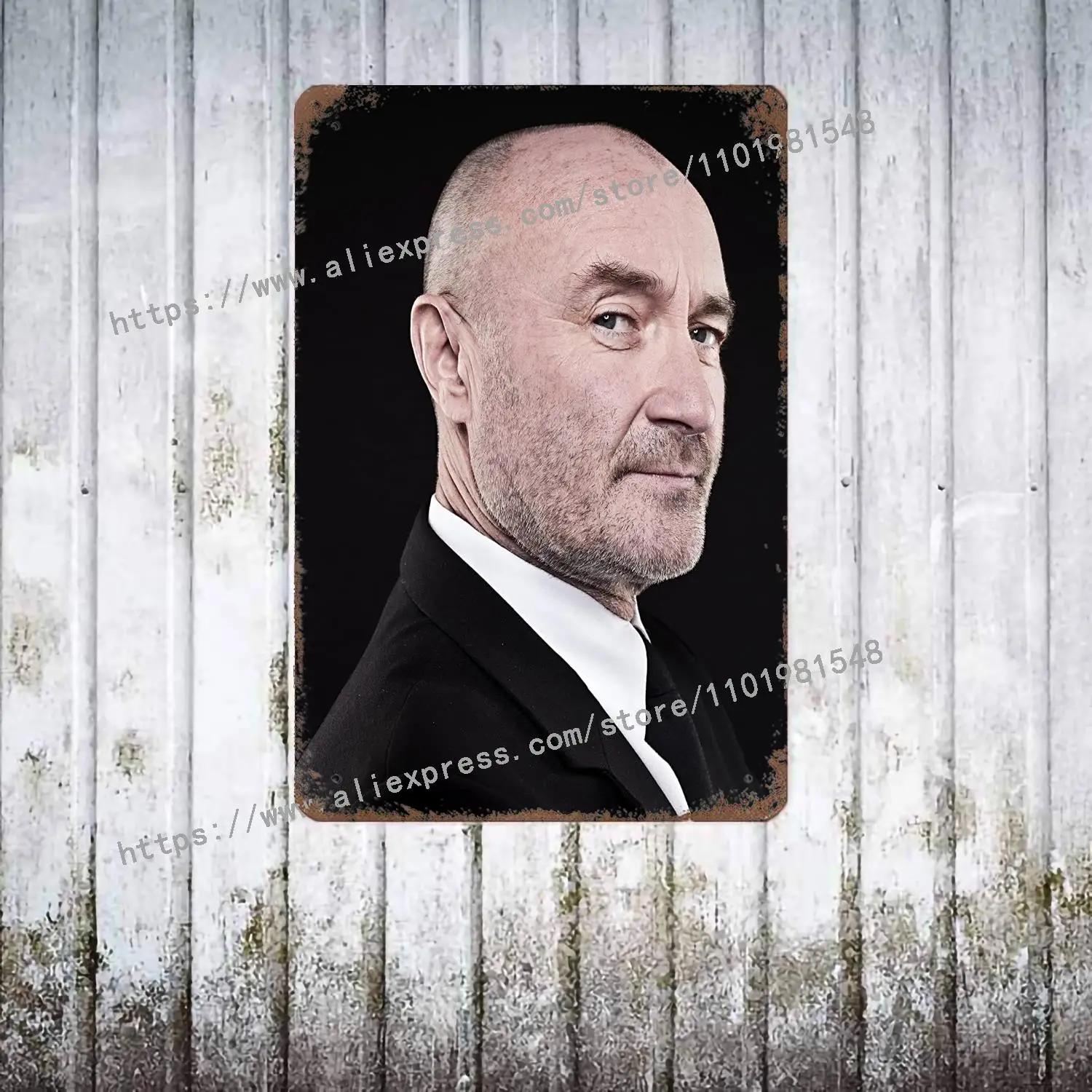 

Phil Collins Drummer metal Decor Poster Vintage Tin Sign Metal Sign Decorative Plaque for Pub Bar Man Cave Club Wall Decoration 20x30cm（7.8x11.8inch）