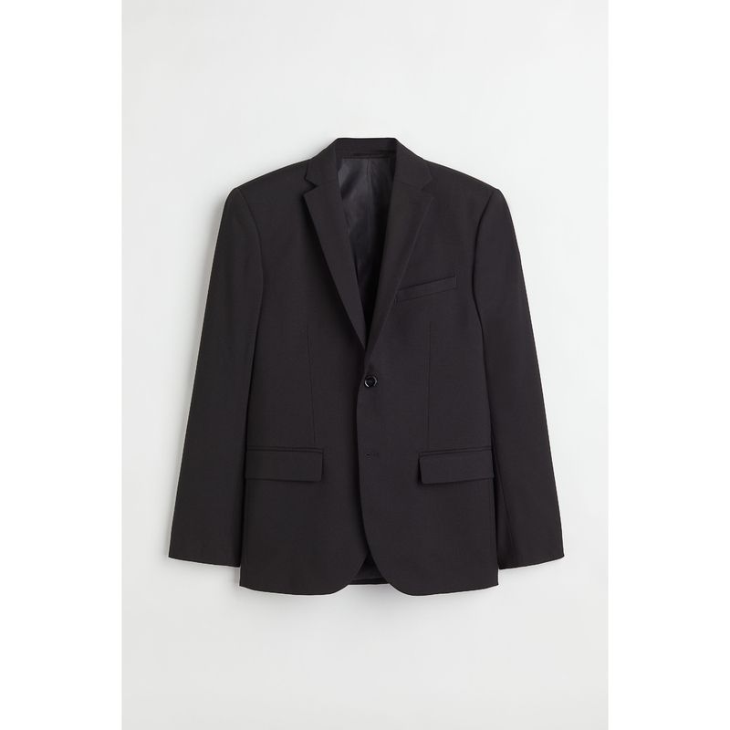 

Мужской костюм HM Летний Деловой Джентльмен Однобортный Разрез сзади Мужская верхняя одежда 0713986 Black 044 165/84A((EUR 42))