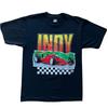 Vintage Indy 500 Racing Shirt L Black 80s Screen Stars Flames Race Car Nascar