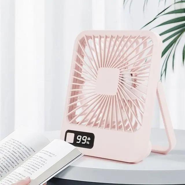 2000mAh Small Desktop Fan Super Silent with 5-speed Strong Air Flow USB Charging Strong Air Flow Cooling Fan Office Fan