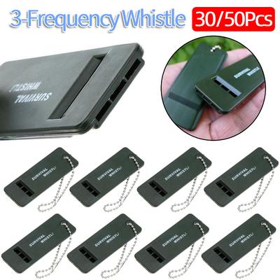 30/50Pcs Keychain Whistle Tool Frequency Whistle High Decibel Rescue Signaling First Aid Tool for Hiking Camping Mountaineering