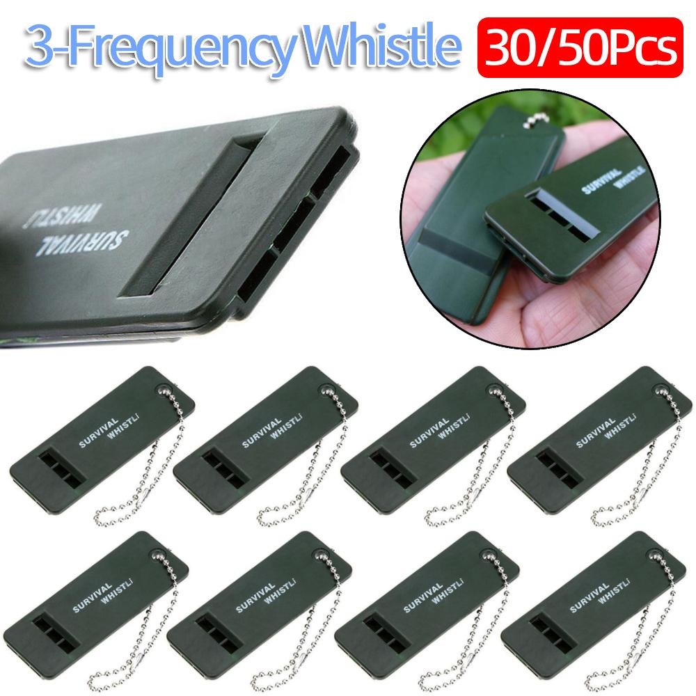 30/50Pcs Keychain Whistle Tool Frequency Whistle High Decibel Rescue Signaling First Aid Tool for Hiking Camping Mountaineering