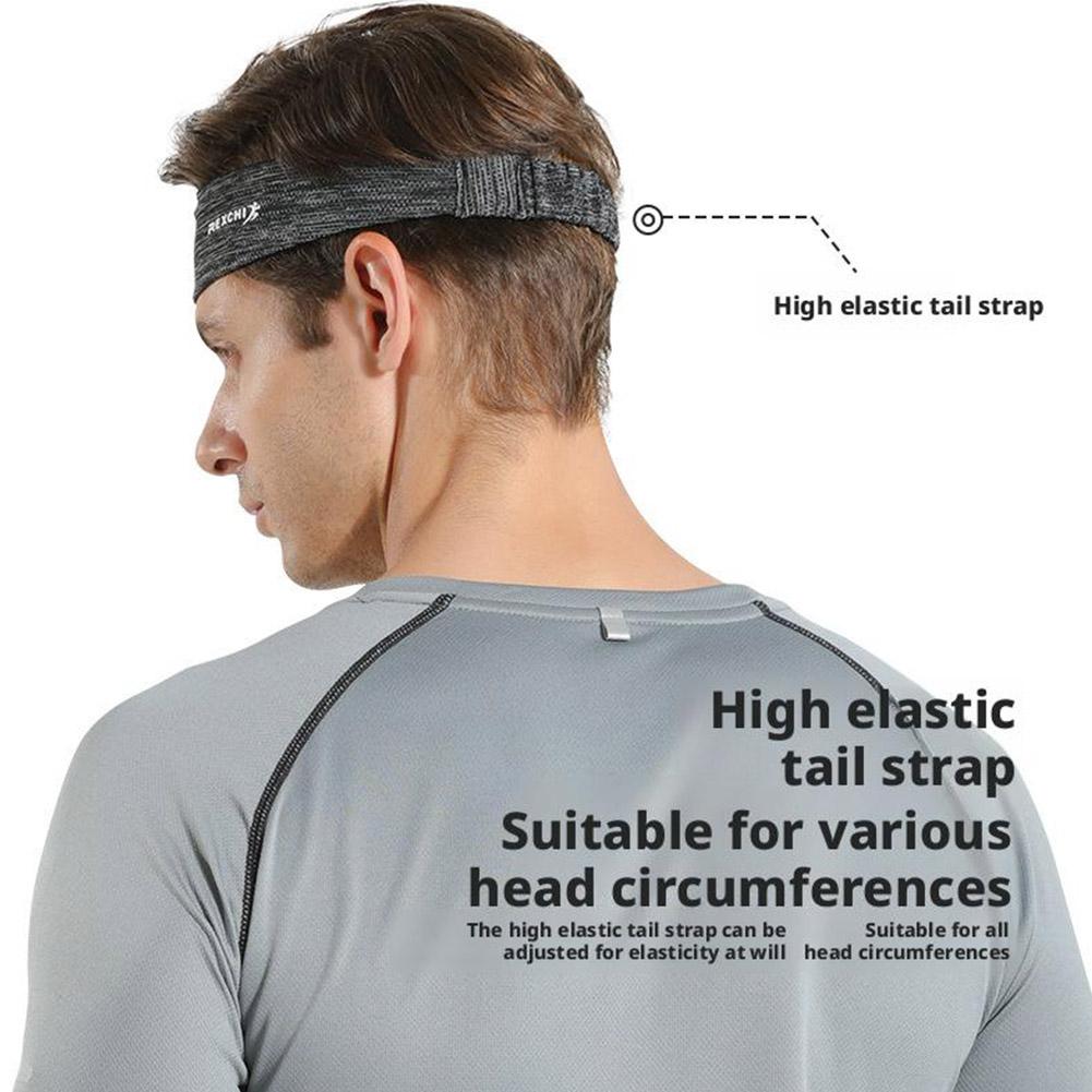 Sports Headband Sweatband Men's Ice Silk Breathable Basketball Running Outdoor Cycling Hair Fit D8E3