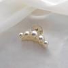 Sweet Mini Round Faux Pearls Hair Clip Non-slip Cross Teeth Back Head Small Hair Claw Styling Hair Accessories