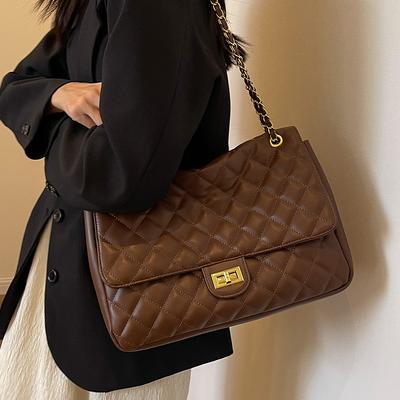 Rhombus Chain Bag Women's Large-capacity New Autumn Versatile High-end Shoulder Messenger Bag