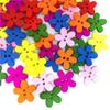 100pcs Flower Shaped Flower Wooden Button 2 Holes Sewing Button Clothing Button  Clothing Sewing